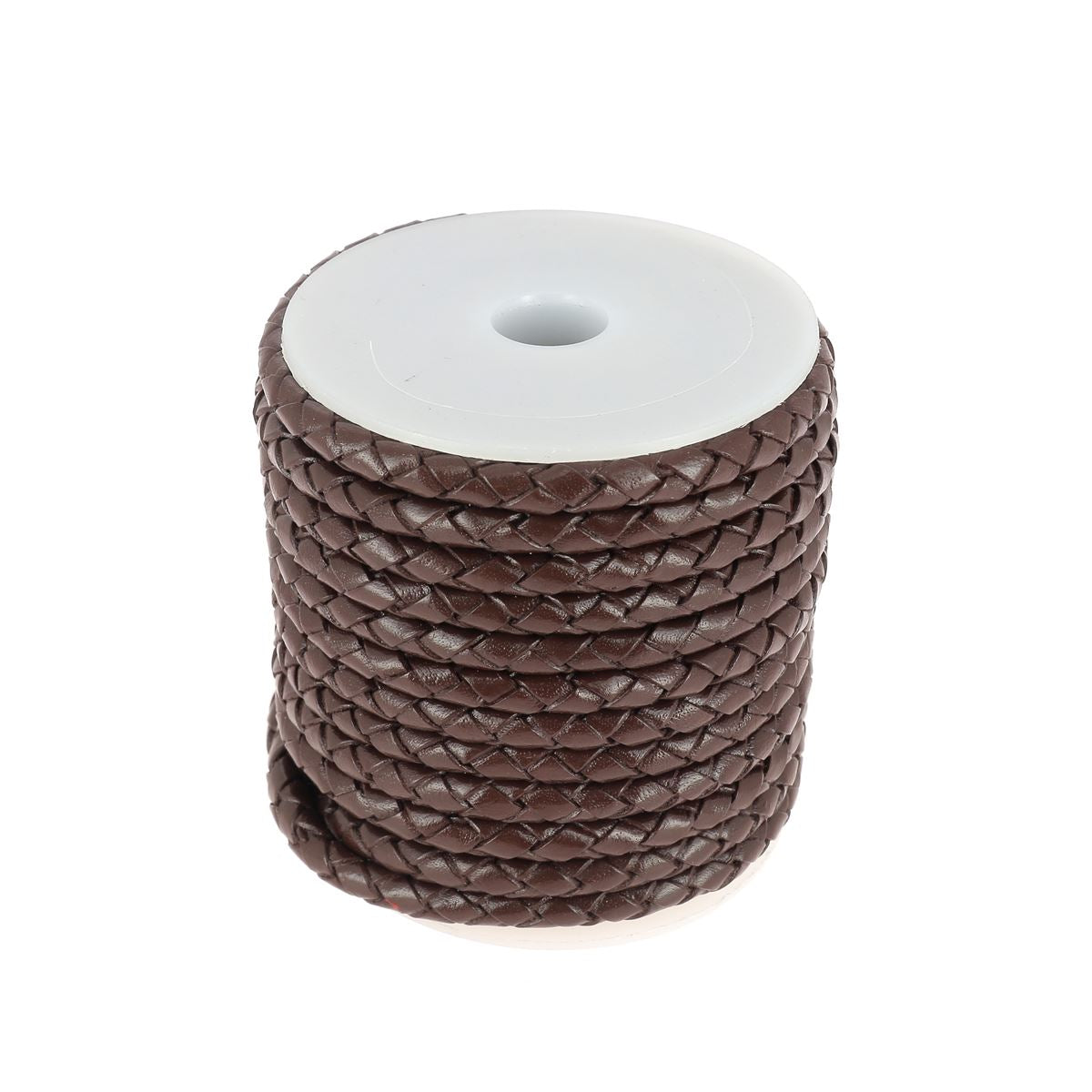 Lacets en cuir rond tressé de 5 mm couleur chocolat, de marque Deco Cuir, pour chaussures élégantes.