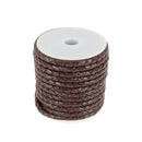Lacets en cuir rond tressé de 5 mm couleur chocolat, de marque Deco Cuir, pour chaussures élégantes.