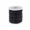 Lacet en cuir teinté rond de 1mm noir de la marque Deco Cuir, idéal pour chaussures élégantes.