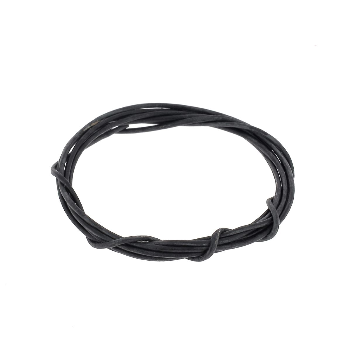 Lacet en cuir teinté noir, rond, de 1 mm d'épaisseur, pour chaussures, de la marque Deco Cuir.