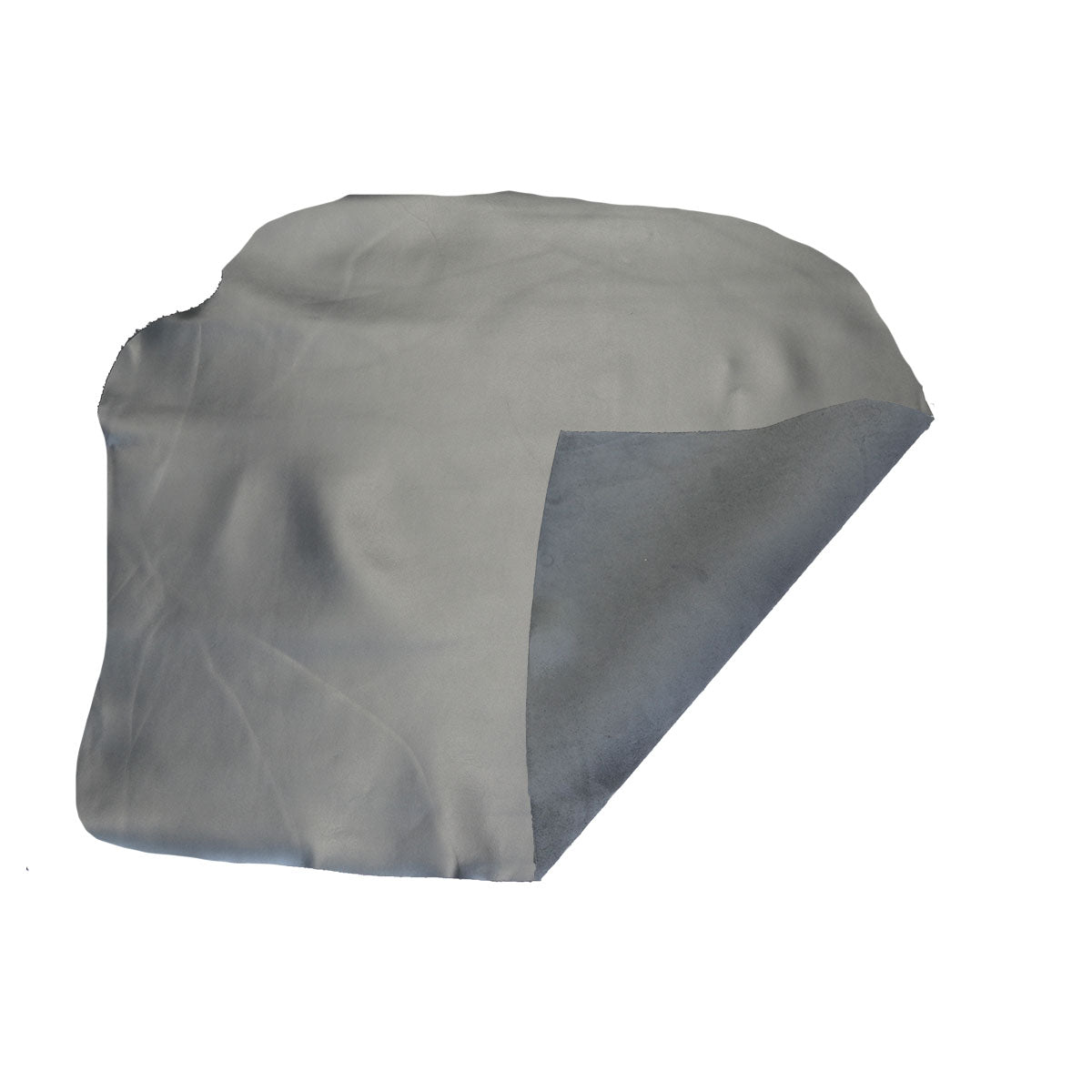 Peau de cuir de veau gris argenté Autres, texture lisse et élégante, prête pour la fabrication ou la restauration.