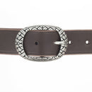 Boucle de ceinture double JUL en boucle de ceinture de 35mm, en acier, avec finition métallique brillante.