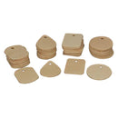 Découpes de cuir naturel Deco Cuir, lot de 40 petites pièces pour porte-clés à personnaliser, en cuir beige clair.