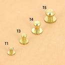 Lot de boutons de col en laiton Deco Cuir avec vis T4 3x5mm pour accessoires de couture.