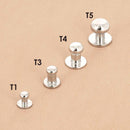Lot de boutons de col à frapper T1 avec pieds Deco Cuir, accessoires en nickel pour vêtements élégants.