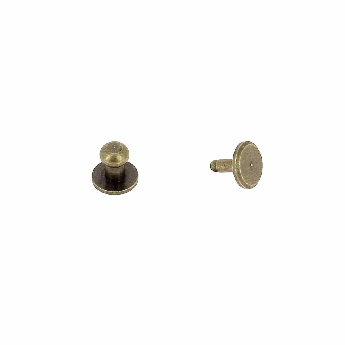 Lot de boutons de col à frapper T1 en laiton vieilli avec pieds, accessoires pour vêtements de la marque Deco Cuir