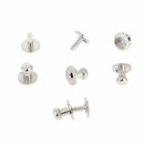 Lot de boutons de col à frapper T1 avec pieds en nickel, accessoires pour décoration de cuir, fabriqué par Deco Cuir.