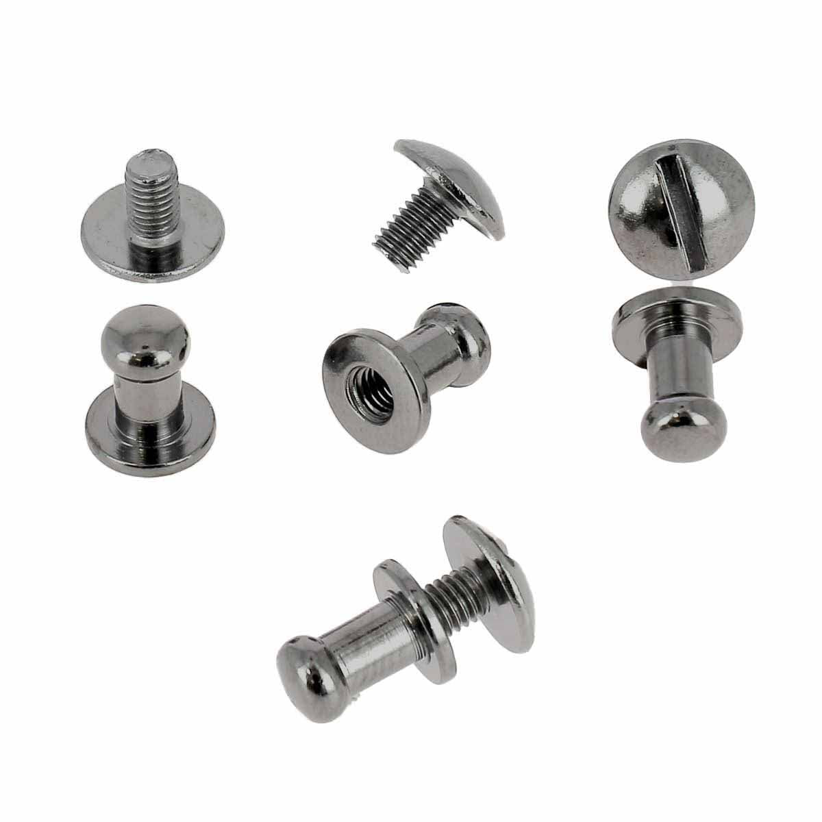 Lot de boutons de col à vis T3 avec vis 3x5mm, accessoires Deco Cuir pour fixer élégamment des cols en cuir ou tissu