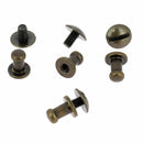 Lot de boutons de col à vis T3 en laiton vieilli avec vis 3x5mm, accessoires pour couture et maroquinerie Deco Cuir