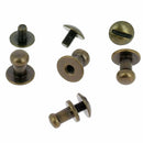 Lot de boutons de col à vis T4 en laiton vieilli avec vis 3x5mm, accessoires Deco Cuir pour vêtements élégants.