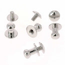 Lot de boutons de col à vis T4 Deco Cuir avec vis 3x5mm, accessoires en nickel pour vêtements.