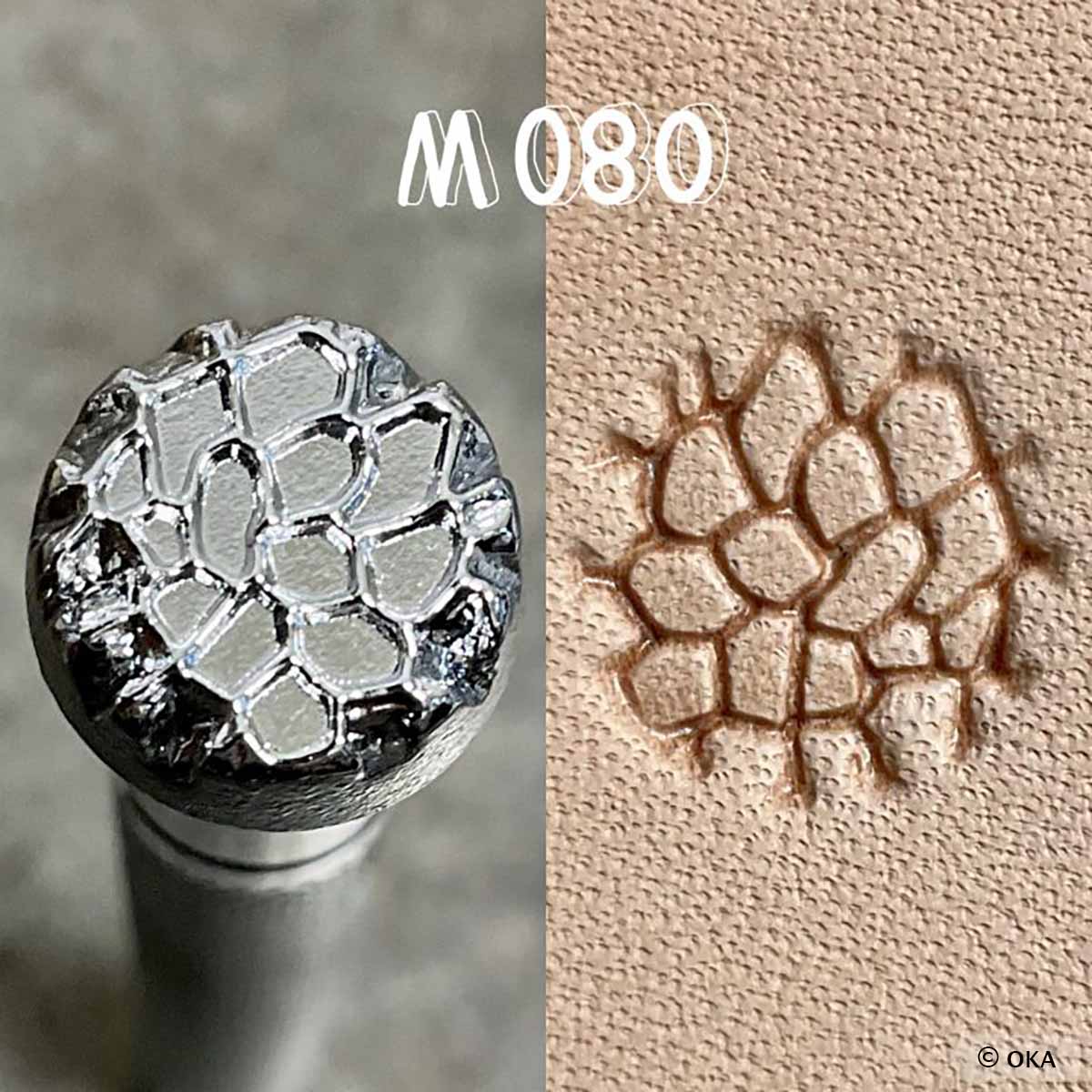 Matoir sur manche Oka avec texture matting roche de 10,5mm, outil pour travaux de maçonnerie ou décoration en pierre.