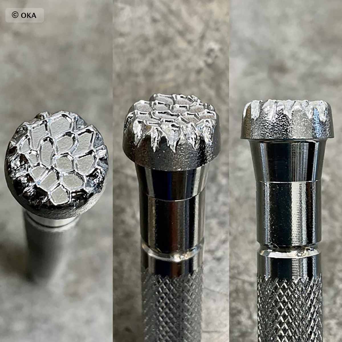 Matoir sur manche Oka avec texture roche mate de 10,5mm, outil pour travaux de construction ou rénovation.