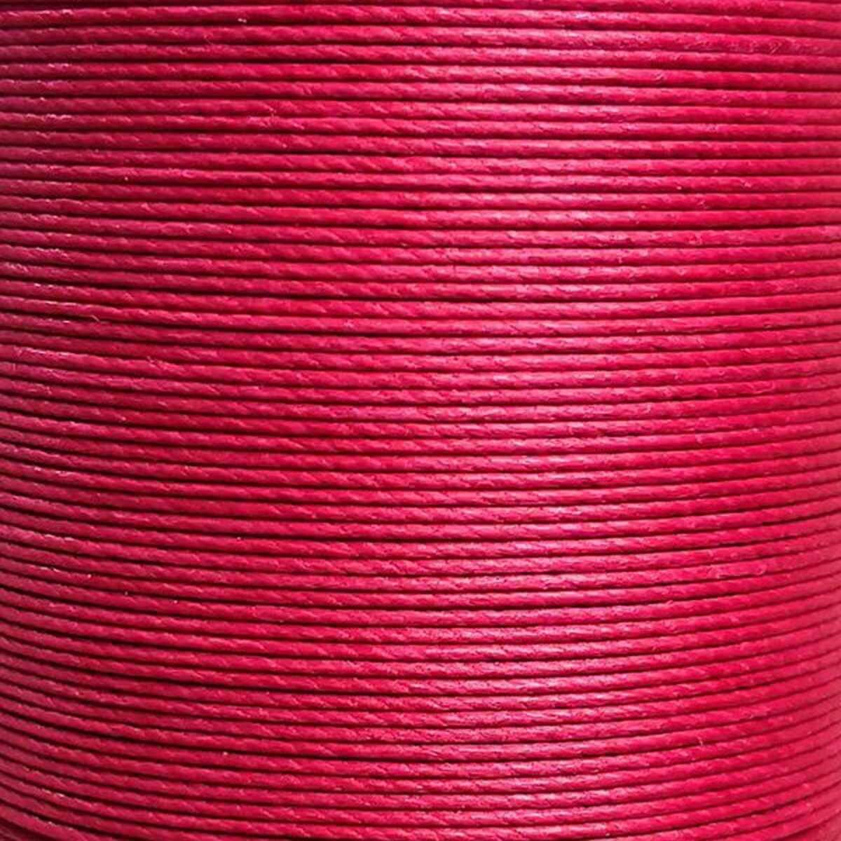 Bobine de 50m de fil de lin ciré MeiSi M60 rouge, 0,65 mm, mercerie fine pour couture et travaux manuels.