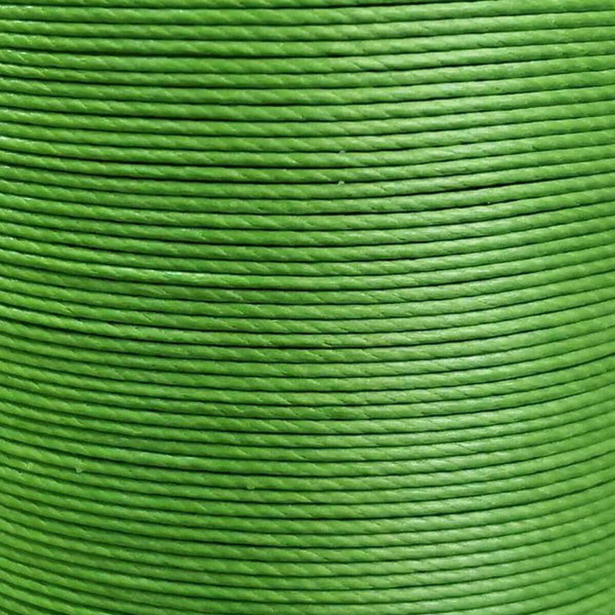 Bobine de 80m de fil de lin ciré MeiSi M50, 0,55 mm, en vert pelouse, pour mercerie et couture.