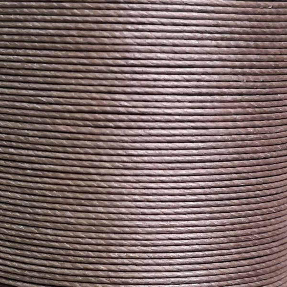 Fil de lin ciré MeiSi gris éléphant, 8m, 0,45mm, mercerie fine M40, idéale pour couture et broderie.