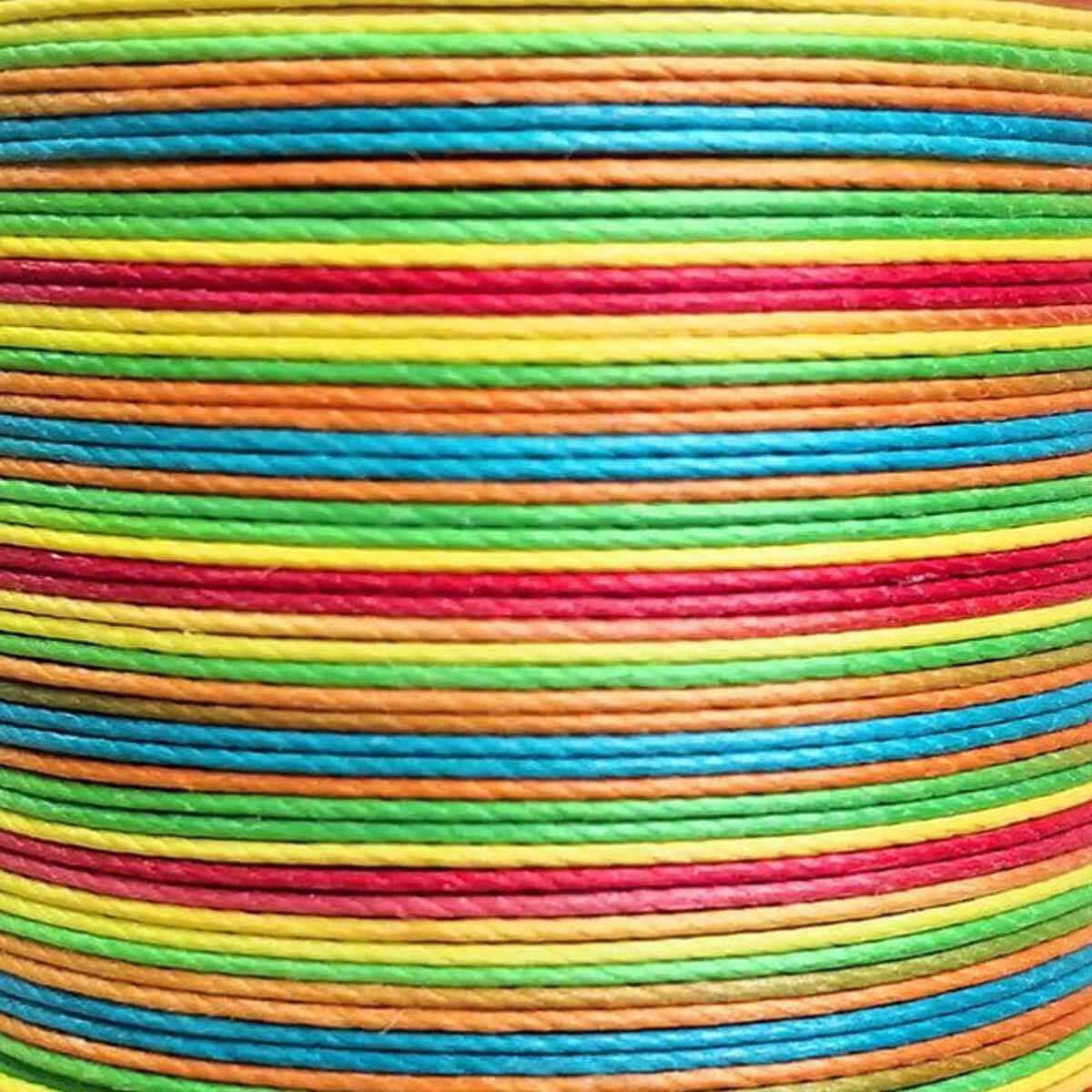 Fil de lin ciré MeiSi super fin M40, 8m, multicolore, mercerie, câble en coton ciré pour couture et broderie.