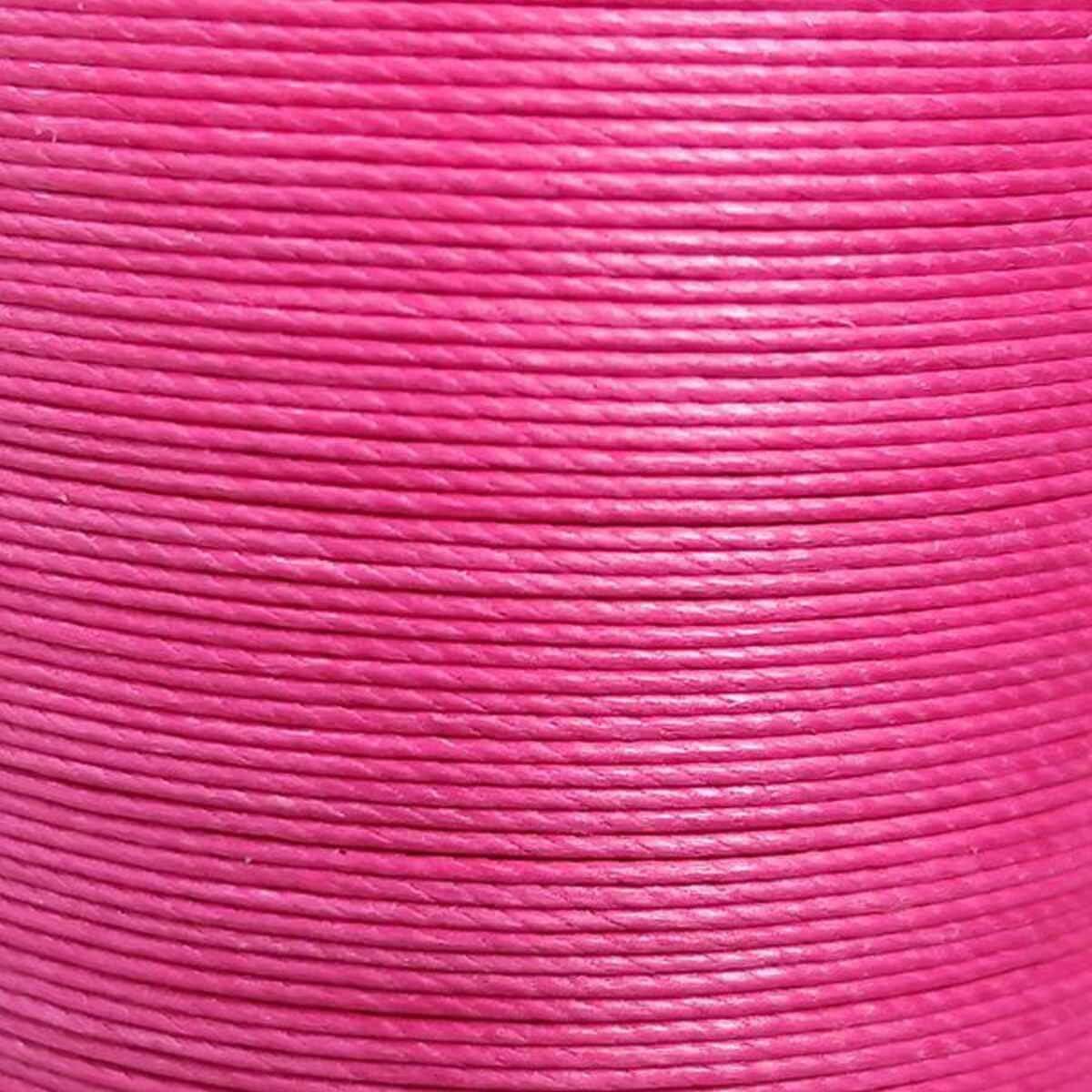 Fil de lin ciré MeiSi rose bonbon, 8m, super fin M40, mercerie pour couture et broderie, épaisseur 0,45 mm.