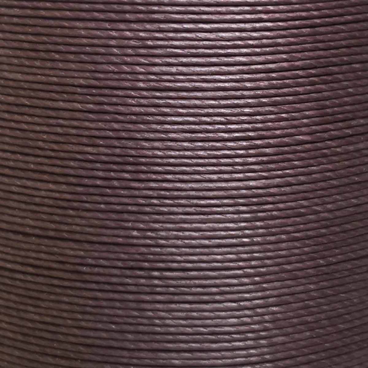 Fil de lin ciré MeiSi super fin M40, 8m, couleur chocolat, pour mercerie, texture lisse et brillant.