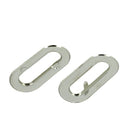 Lot de 5 œillets à griffes ovales en métal nickelé, 35x9mm, accessoires Deco Cuir pour couture et décoration.