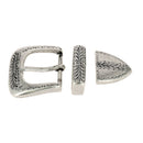Boucle de ceinture mexicaine PAZ en argent vieilli, 30 mm, pièce de bouclerie pour création de ceintures artisanales.