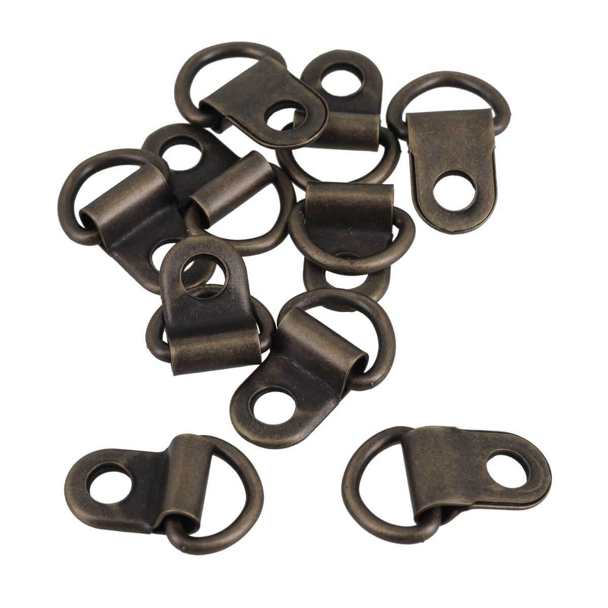 Lot de 10 anneaux passe-lacet en laiton vieilli, pour boucle de cuir ou tissu, de la marque Autres, avec rivets.
