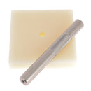 Kit de pose avec plaque de 8mm et manche à frapper en inox de la marque Deco Cuir, outil pour travailler le cuir.