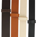 Passant de ceinture en cuir végétal naturel, de la marque Deco Cuir, posé sur une surface en bois, détails du matériau écologique.