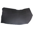 Peau de cuir noir en collet tannage végétal, épaisseur 2,5 mm, pour artisanat et maroquinerie, vue rapprochée.