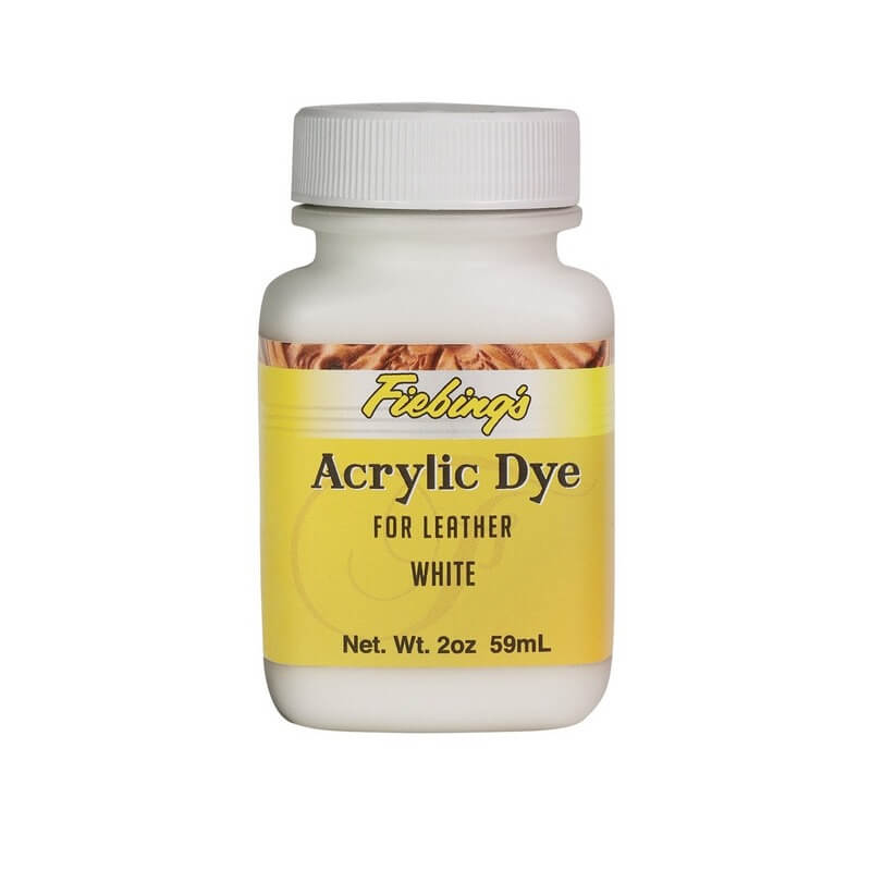 Peinture opaque Fiebing's Acrylique, teinture blanche de 59ml, liquide pour cuir ou projets artistiques.