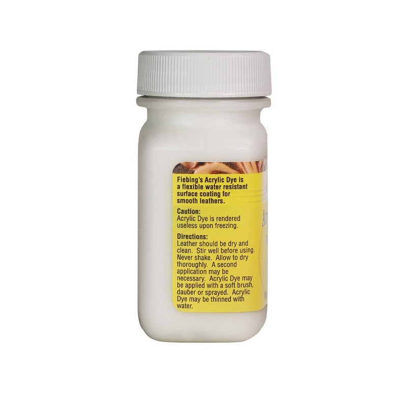 Peinture opaque Fiebing's en acrylic, couleur blanche, 59ml, pour teintures et peintures sur cuir ou tissu.
