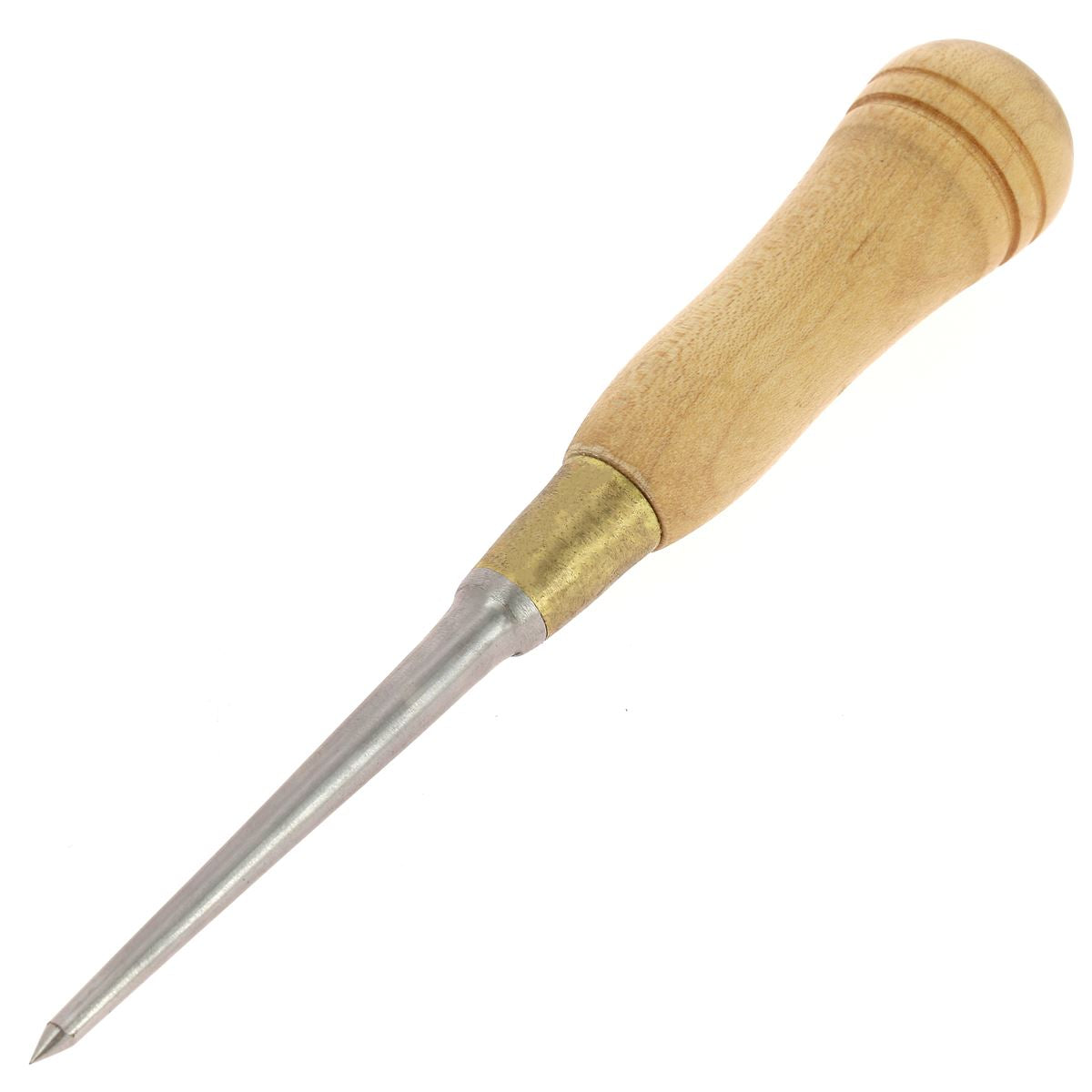 Poinçon de sellier emmanché Vergez Blanchard, outil artisanal en acier, manche en bois pour travail du cuir.