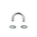Pontet rond de 15 mm pour poignée, finition nickelée, accessoire pour meubles en acier ou bois.