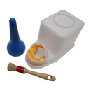 Pot à colle pour cuir avec pinceau intégré, petit contenant pratique pour la fixation et la réparation de cuir.