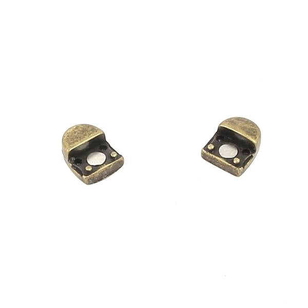 Fermoir bijou ovale aimanté pour lacet plat 5mm, création de bijoux, en métal avec finition élégante