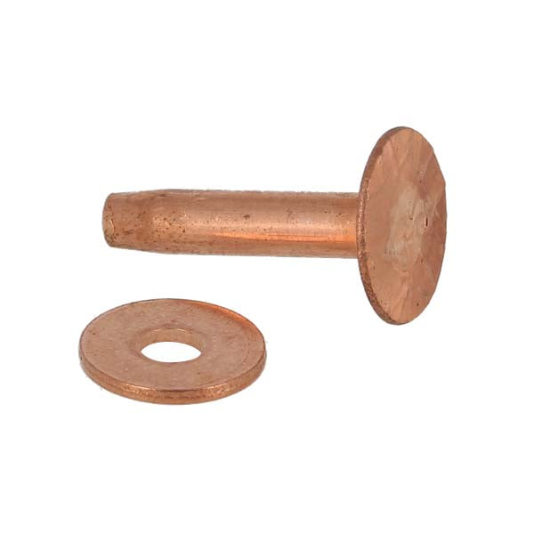 Lot de 50 rivets en cuivre Tandy Leather avec rondelles à mater T41, accessoires durables pour travaux de cuir.