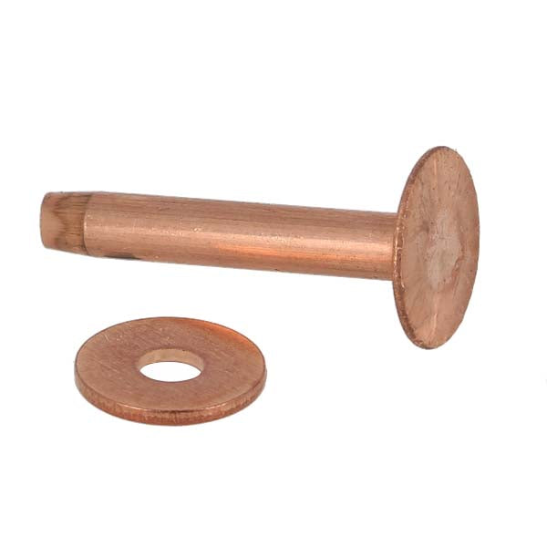 50 rivets en cuivre Tandy Leather avec rondelles pour matage, accessoires de qualité pour projets de couture et de maroquinerie.