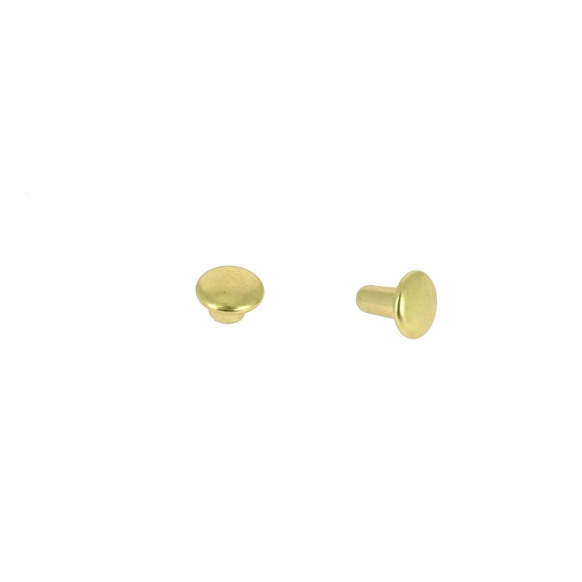 Rivets double calotte en laiton, accessoires Deco Cuir, petits rivets pour cuir et bricolage, visible en lot dans l'image.