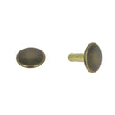 Gros rivets double calotte en laiton T6 de marque Deco Cuir, finition laiton vieilli, pour accessoires et bricolage.