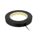 Ruban adhésif indéchirable noir de 15mm x 50m, solide et durable, utilisé en mercerie pour réparation et fixation.