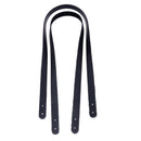Paire d'anses en cuir noir mat pour sac, lanières de 75 cm et 15 mm de large, pour personnaliser ou réparer un sac.