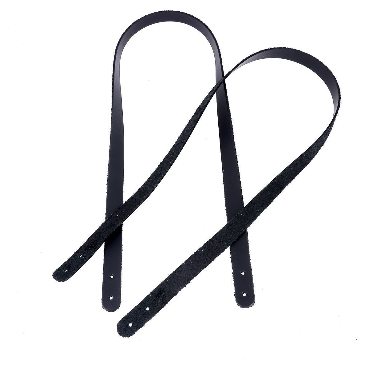 Paire d'anses en cuir noir mat pour sac, 15mm de large, 75cm de longueur, lanières en cuir pour accessoires de sac.