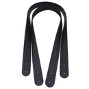 Paire d'anses en cuir noir mat pour sac, lanières de 29 mm de large et 80 cm de long, pour accessoires de maroquinerie.