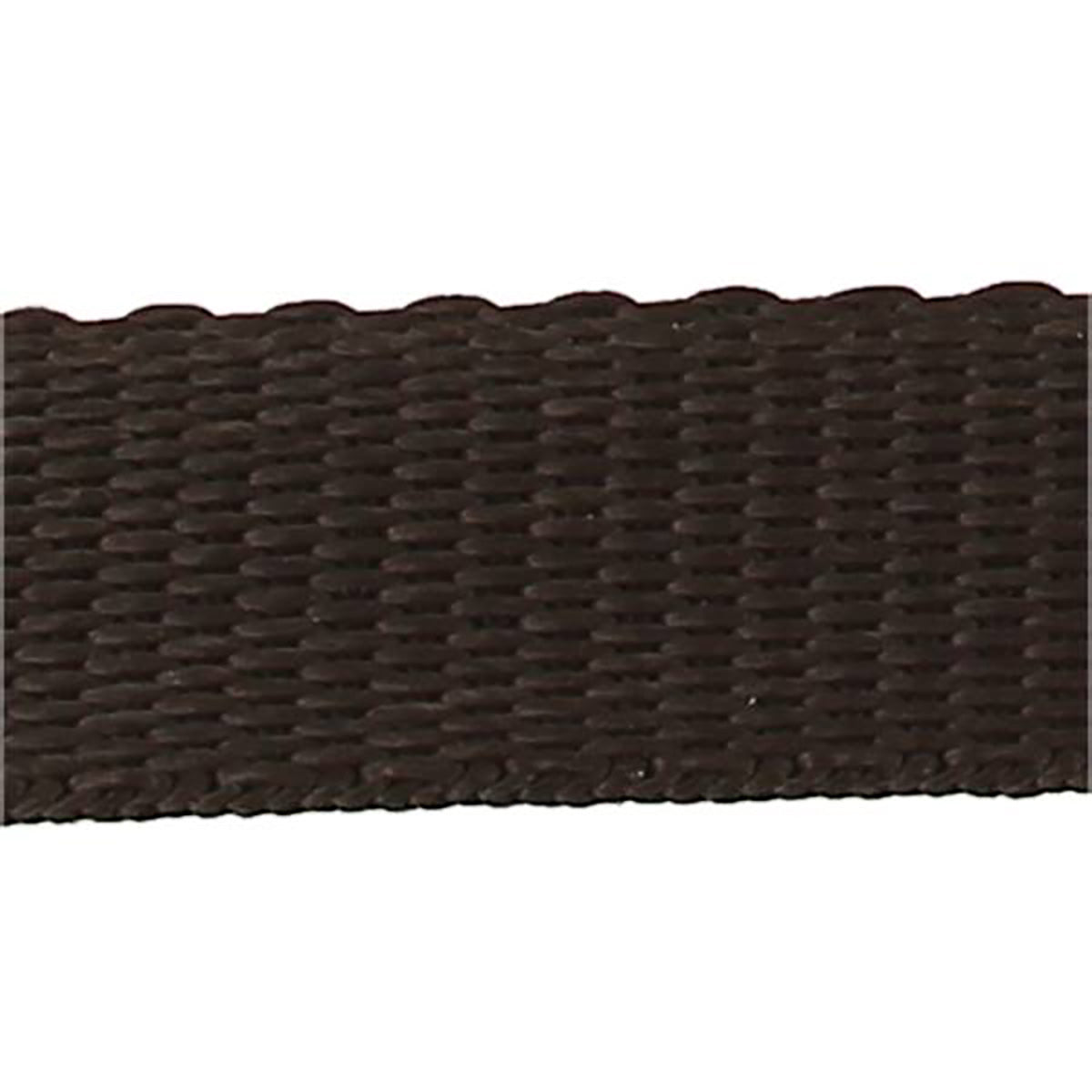 Sangle en nylon marron de mercerie, solide et résistante, idéale pour la couture et la fabrication d'articles textiles.