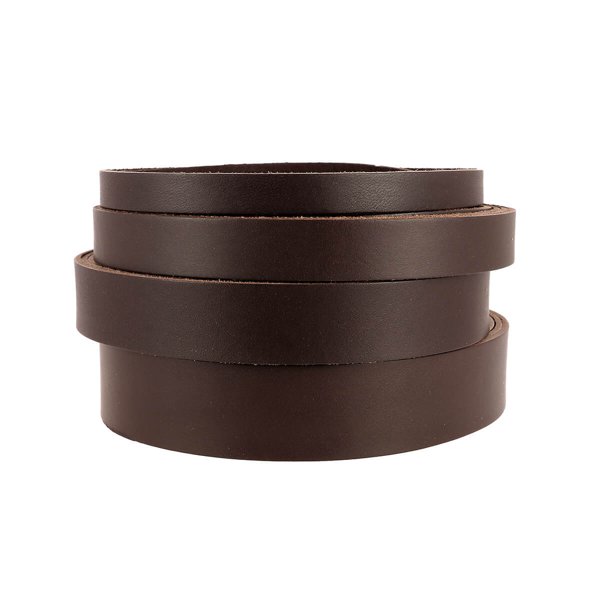 Lanière en cuir de collet tannage végétal Deco Cuir, marron chocolat, épaisseur 1,9mm, vue en gros plan.