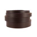 Lanière en cuir de collet tannage végétal Deco Cuir, marron chocolat, épaisseur 1,9mm, vue en gros plan.