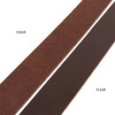 Lanière en cuir de collet tannage végétal de 19 mm de couleur marron chocolat, fabriquée par Deco Cuir.