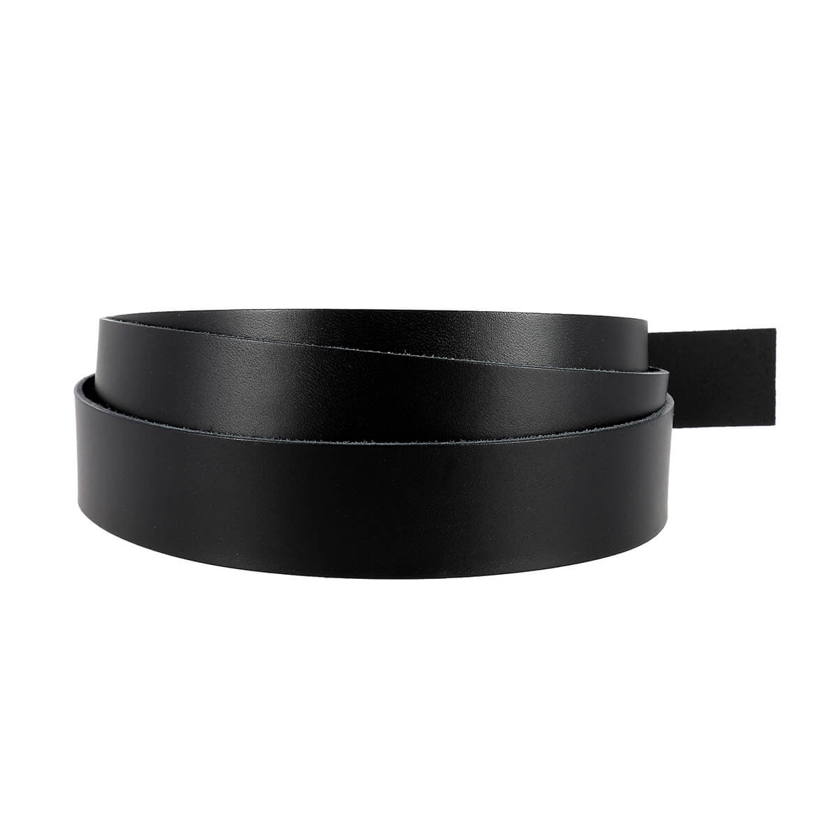 Lanière en cuir de collet tannage végétal noir, épaisseur 1,9 mm, fabriquée par Deco Cuir, vue en gros plan.