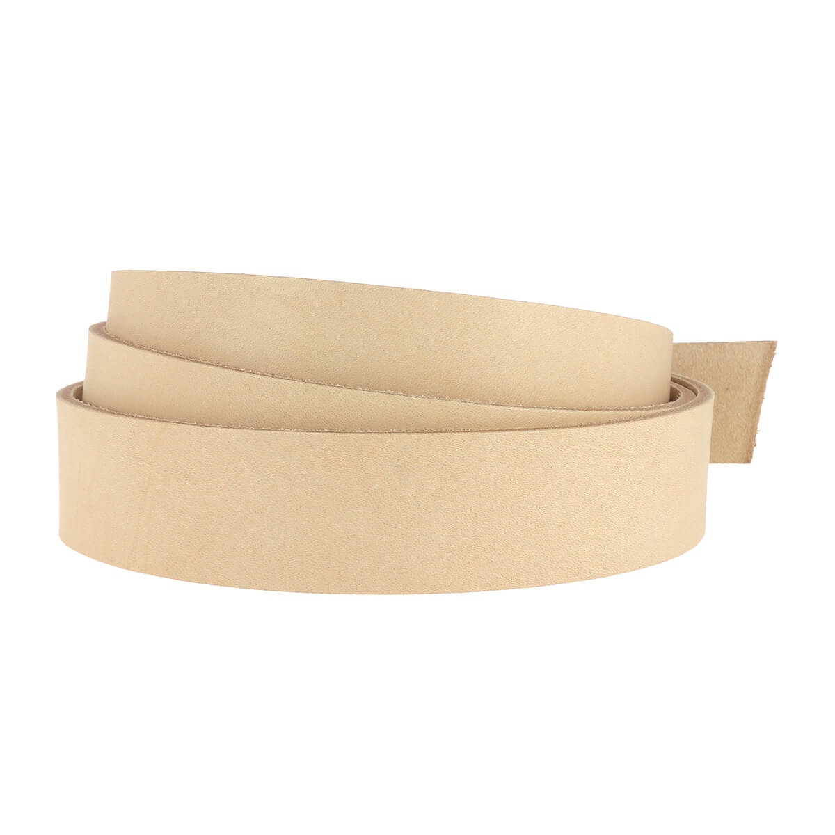 Lanière en cuir de collet naturel tannage végétal, épaisseur 3,4 mm, fabriquée par Deco Cuir, visible en gros plan.