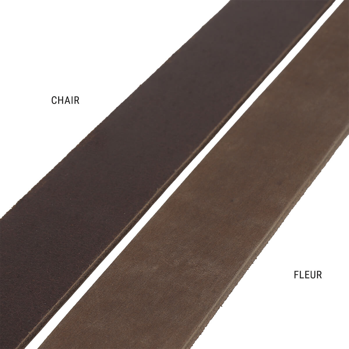 Lanière en cuir de collet en cuir gras tannage végétal marron foncé, épaisseur 3,4 mm, par Deco Cuir